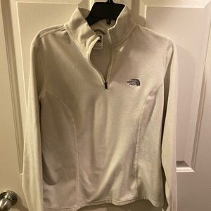 White north face quarter zip fleece pull over